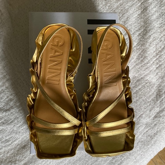 GANNI gold sandal pump low heel - Picture 1 of 6